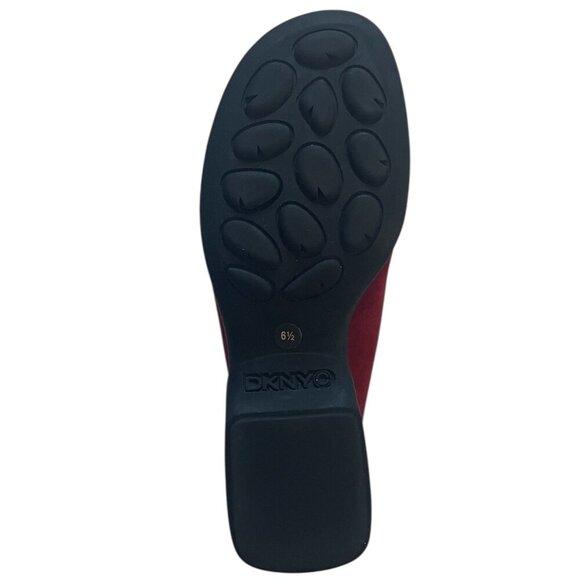 DKNY Red Suede Soft Leather Slip On Clogs Womens Size 6.5M - Picture 6 of 12